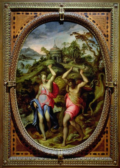 Deucalion en Pyrrha, 1572 door Andrea di Mariotto del Minga